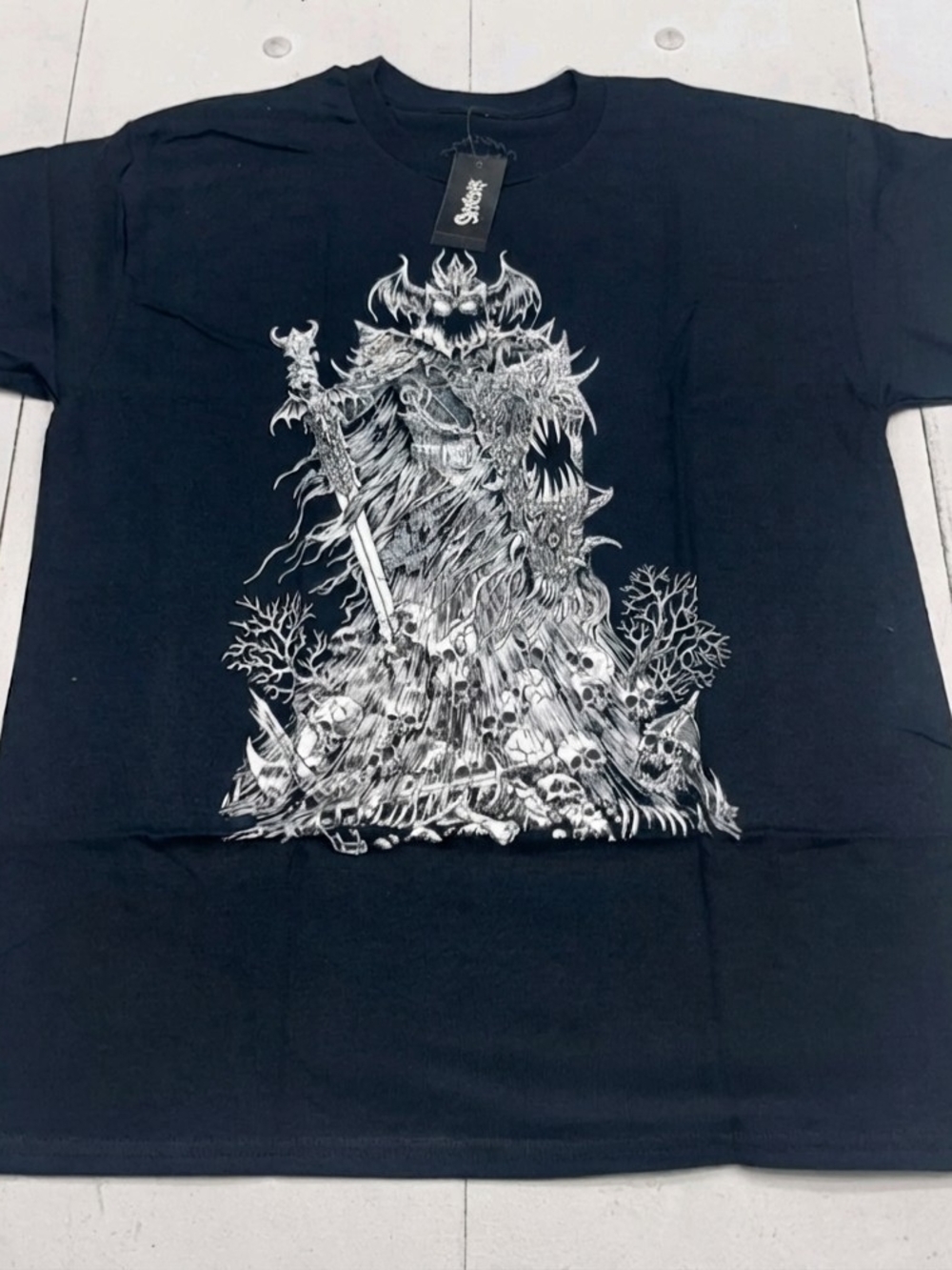 Spencer's Sawblade666 Skeletal Warrior Graphic Tee Black XL